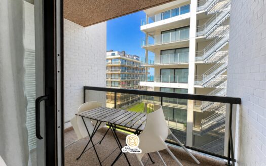 Studio te koop in De Panne | Instapklare studio met schuin zeezicht op toplocatie